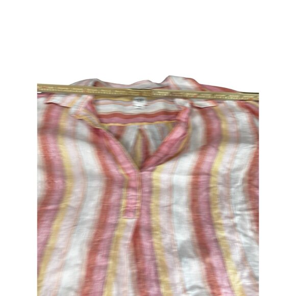 Gap Womens Striped Lightweight Linen Tunic Top XS Long Sleeve Multicolor - Picture 6 of 10